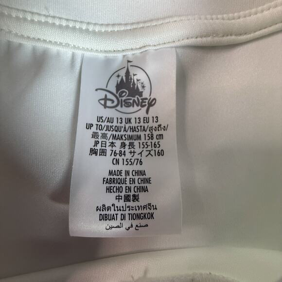 Disney Princess Tiana Girls Crop Top Shirt Size 13 Floral Embroidered White - Picture 3 of 6